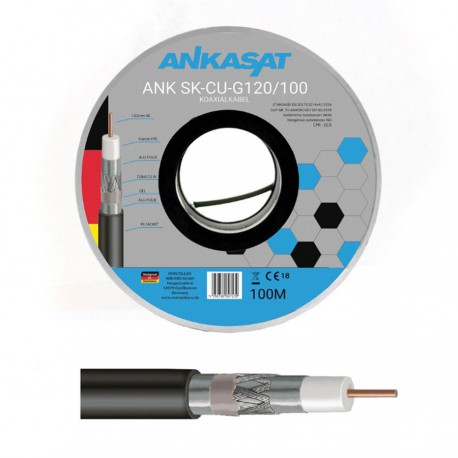 Kabel koncentryczny AnkaSat Cu żelowany 100m