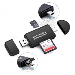 Adapter Typu C, Micro USB OTG, 2x czytnik kart