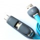 Kabel płaski do telefonu MICRO USB/USB-C 2w1