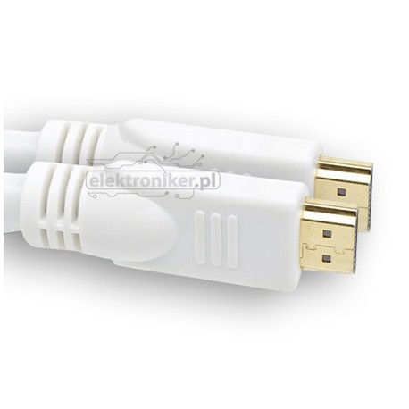 Kabel HDMI biały 19pin 10m